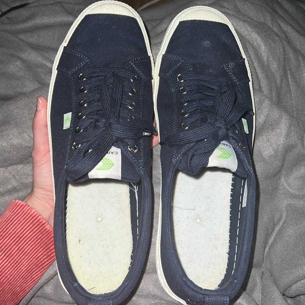 NIB Navy Cariuma size 12 men's OCA low canvas sneaker - Picture 7 of 16